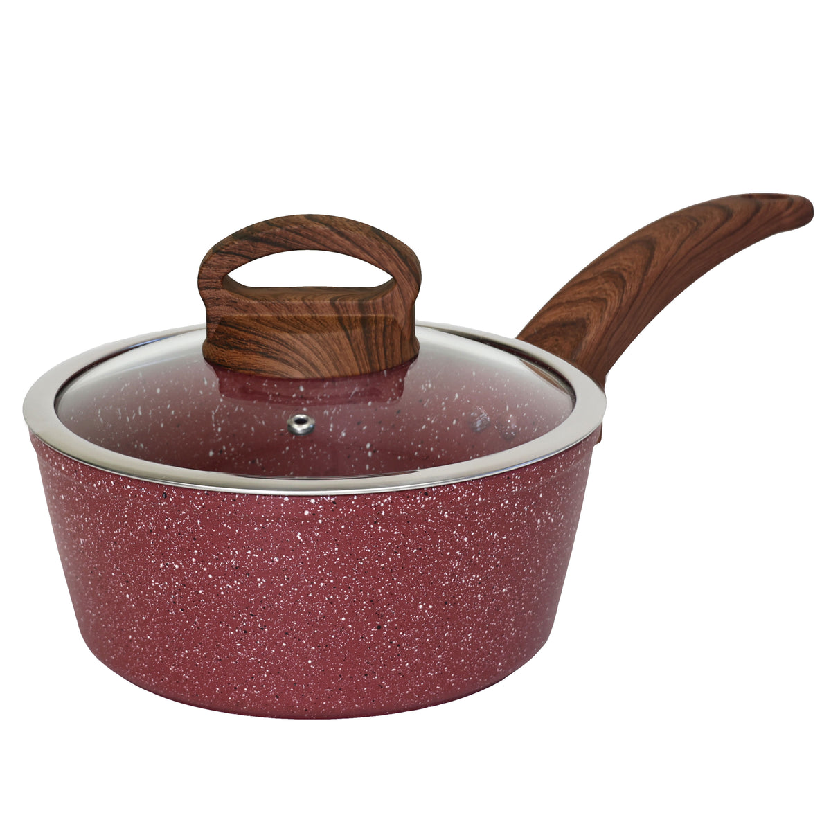 Sauce Pan with Glass Lid, Non Stick Small Pot with Granite Coating