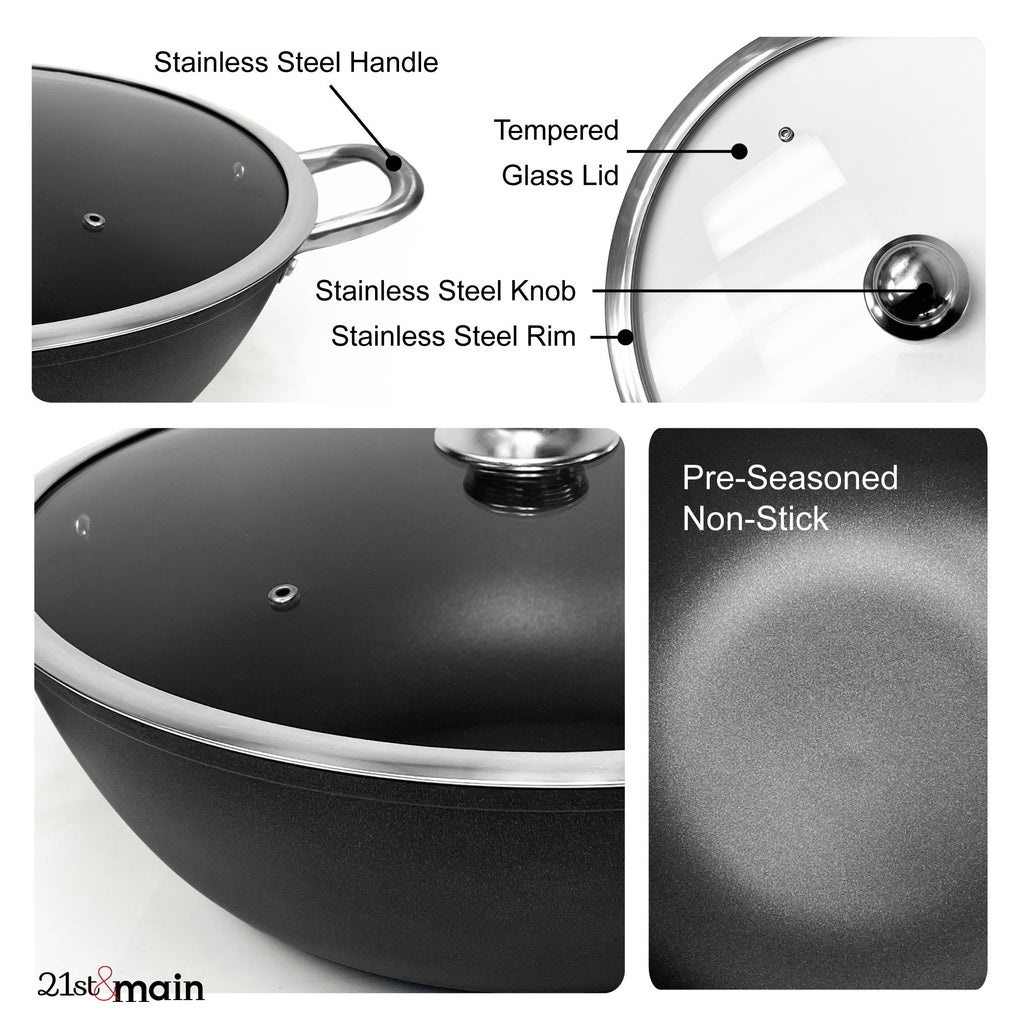 A Big Black Wok For Cooking On White Stock Photo, Picture and